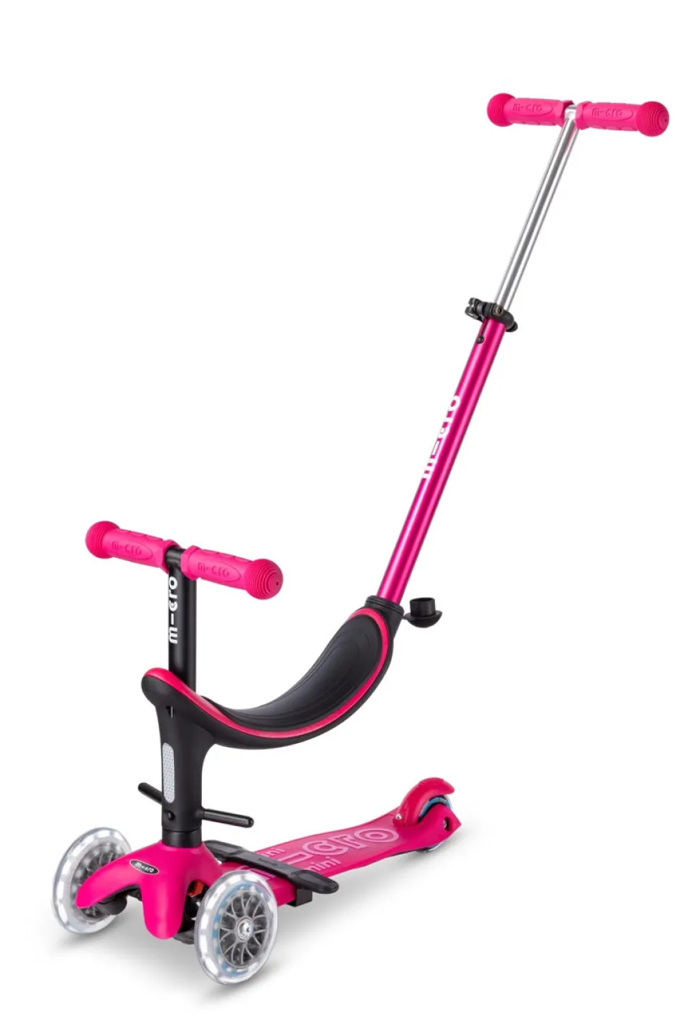 Micro 4 en 1 Deluxe LED Rosa*Niños Patinetes De 3 Ruedas Infantiles|Patinetes Infantiles