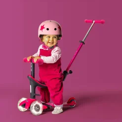 Micro 4 en 1 Deluxe LED Rosa*Niños Patinetes De 3 Ruedas Infantiles|Patinetes Infantiles