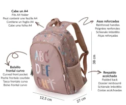 Tutete Mochila Mediana Funny Letters* Mochilas Escolares|Mochilas Tutete