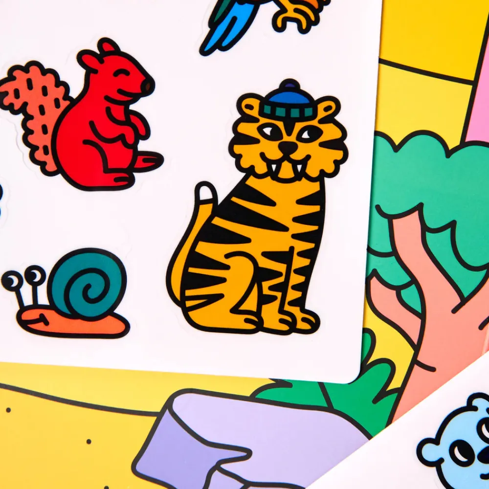 OMY Montessori Animals con pegatinas reutilizables ·* Libros De Pegatinas