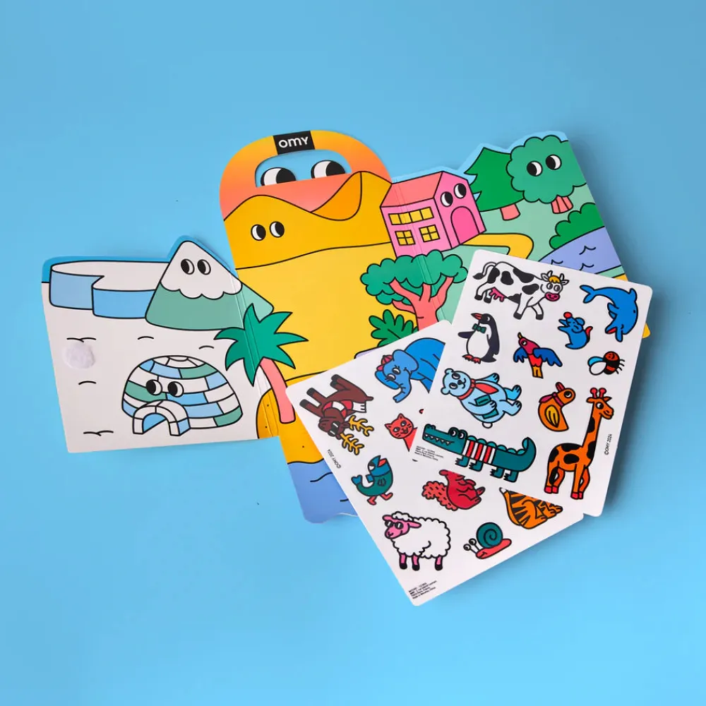 OMY Montessori Animals con pegatinas reutilizables ·* Libros De Pegatinas