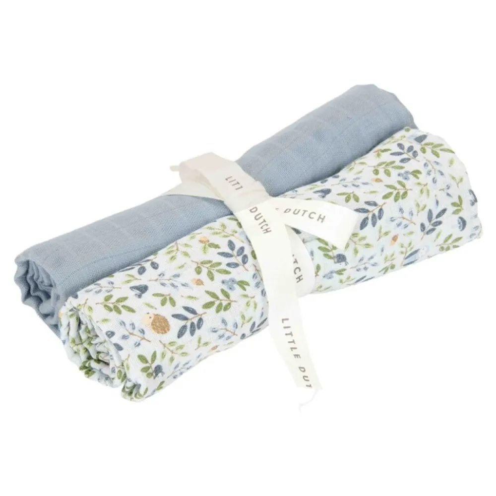 Little Dutch Muselina Algodón Orgánico Forest Advent & Azul 70x70 ·* Muselinas