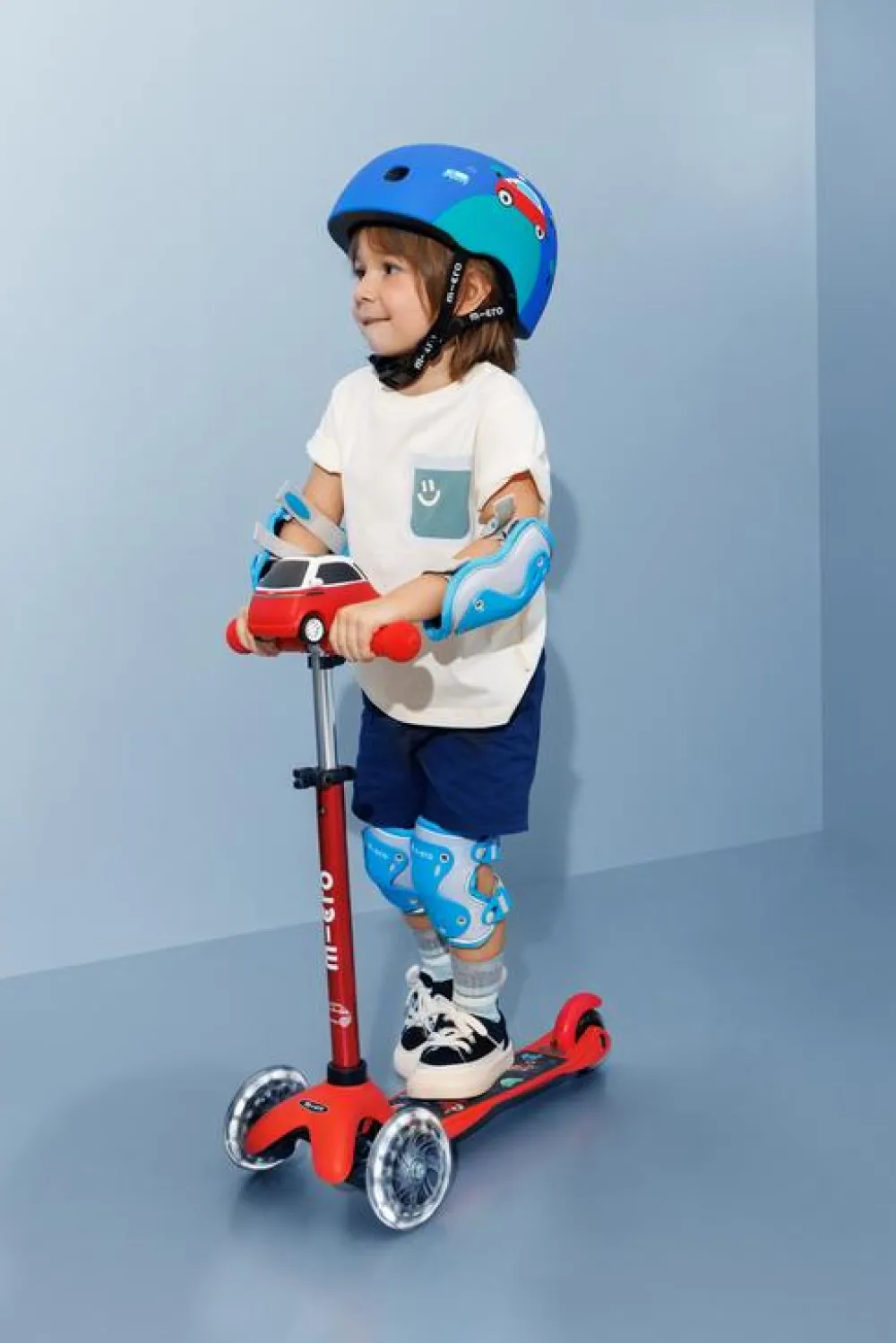 Micro Pack Rodilleras y coderas Azules*Niños Cascos De Bici Para Niños Y Niñas|Patinetes Infantiles