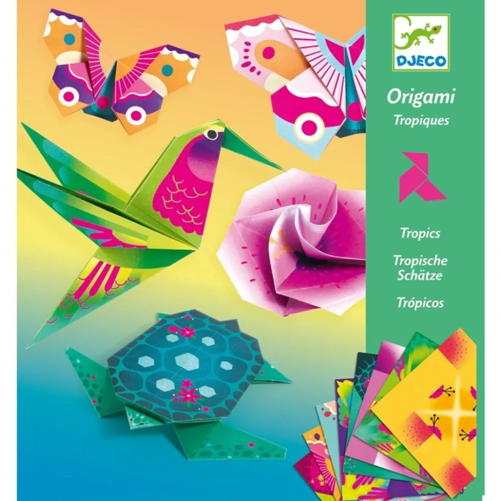 Djeco Papiroflexia Origami Trópicos ·*Niños Kit De Manualidades|Juguetes Y Juegos Motricidad Fina