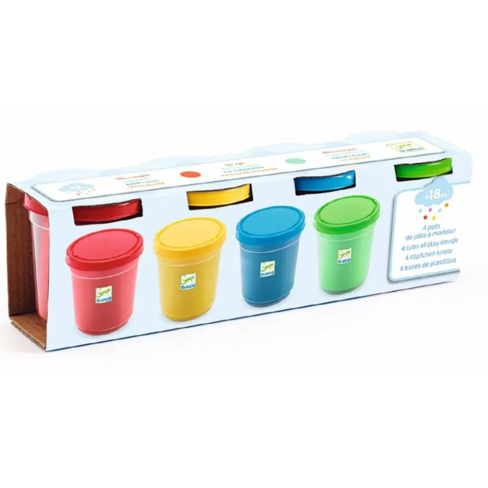 Djeco Pasta moldear (4 ud) ·*Niños Plastilina De Colores|Juguetes Y Juegos Motricidad Fina