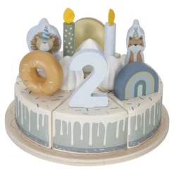 Little Dutch Pastel de cumpleaños Azul ·*Niños Cocinas De Madera Y Accesorios Juguete|Juguetes Montessori