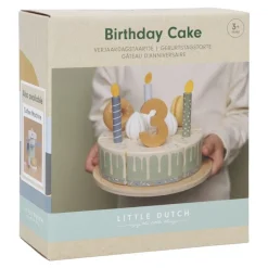 Little Dutch Pastel de cumpleaños Azul ·*Niños Cocinas De Madera Y Accesorios Juguete|Juguetes Montessori