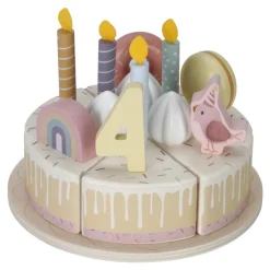 Little Dutch Pastel de cumpleaños Rosa ·*Niños Cocinas De Madera Y Accesorios Juguete|Juguetes Waldorf
