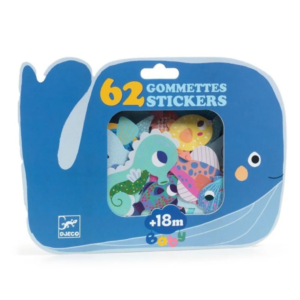 Djeco Pegatinas Animales del Mar ·*Niños Kit De Manualidades