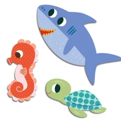 Djeco Pegatinas Animales del Mar ·*Niños Kit De Manualidades