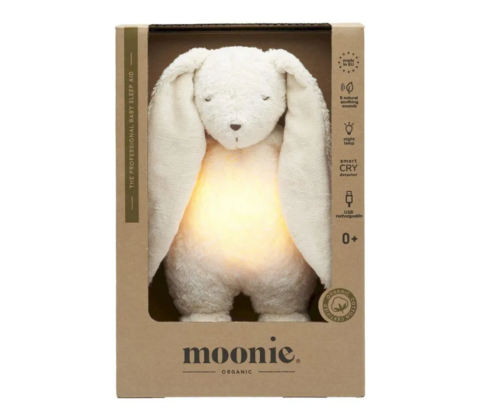 Moonie Peluche Luz-Sonido Conejo Orgánico 2.0 Polar*Niños Muñecos Blanditos|Peluches