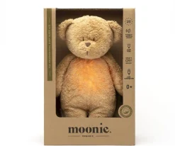 Moonie Peluche Luz-Sonido Oso Orgánico Capuccino Natur*Niños Muñecos Blanditos|Peluches