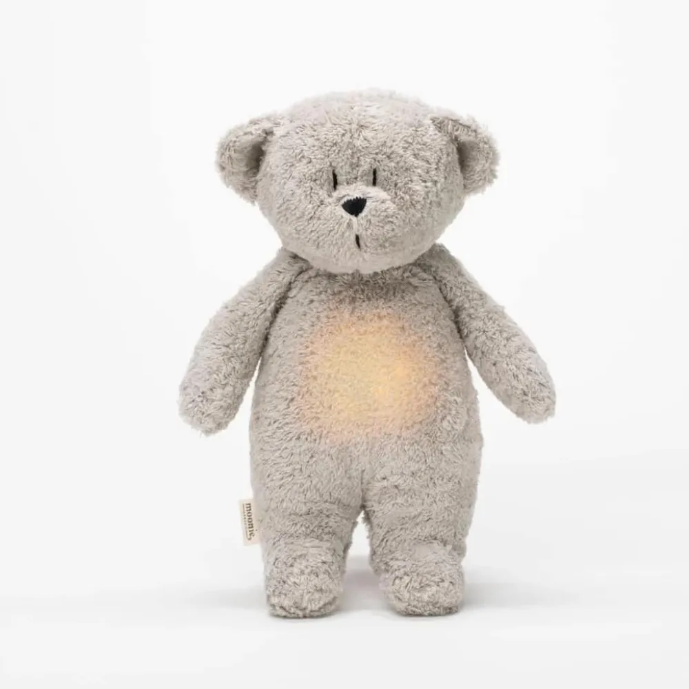 Moonie Peluche Luz-Sonido Oso Orgánico 2.0 Grey*Niños Muñecos Blanditos|Peluches