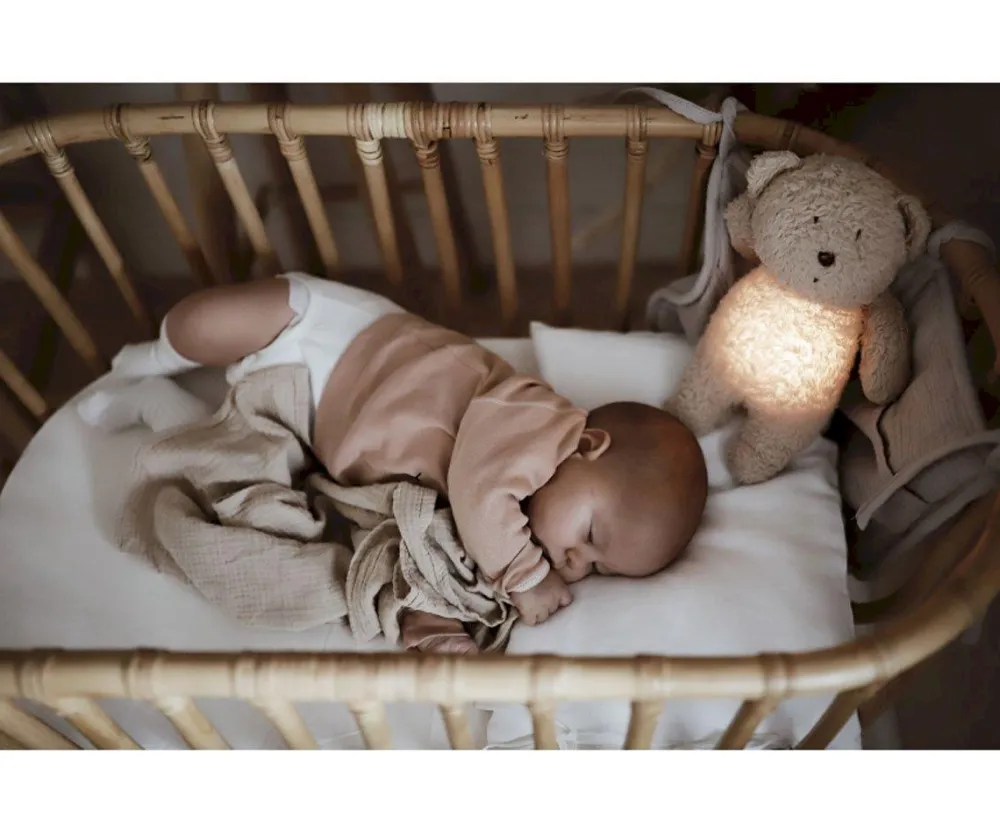 Moonie Peluche Luz-Sonido Oso Orgánico 2.0 Grey*Niños Muñecos Blanditos|Peluches