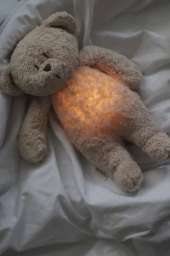 Moonie Peluche Luz-Sonido Oso Orgánico 2.0 Grey*Niños Muñecos Blanditos|Peluches