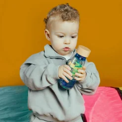 Petit Boum · Move Spiral Bottle Blue*Niños Juguetes Montessori|Juguetes Antiestrés