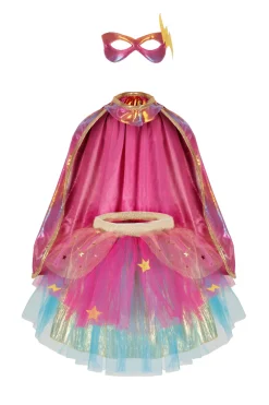 Great Pretenders Pink Super Duper Tutú, capa y máscara · 4-6 años*Niños Disfraces Infantiles
