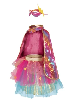 Great Pretenders Pink Super Duper Tutú, capa y máscara · 4-6 años*Niños Disfraces Infantiles