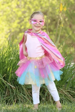 Great Pretenders Pink Super Duper Tutú, capa y máscara · 4-6 años*Niños Disfraces Infantiles
