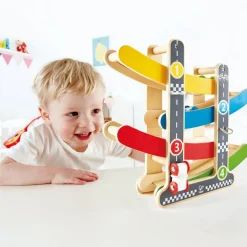 Hape Pista de Carreras Fast Flip ·*Niños Juguetes Waldorf|Juguetes Montessori