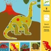 Djeco Plantillas Dinosaurios*Niños Kit De Manualidades|Juguetes Y Juegos Motricidad Fina