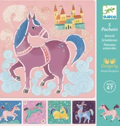 Djeco Plantillas Los caballos*Niños Kit De Manualidades|Juguetes Y Juegos Motricidad Fina