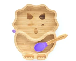 Eco Rascals Plato Bamboo Dino* Baby-Led Weaning Y Accesorios Alimentación