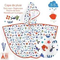 Djeco Poncho de Lluvia · Océano XS 90-110 cm*Niños Paraguas Infantiles|Ponchos De Lluvia