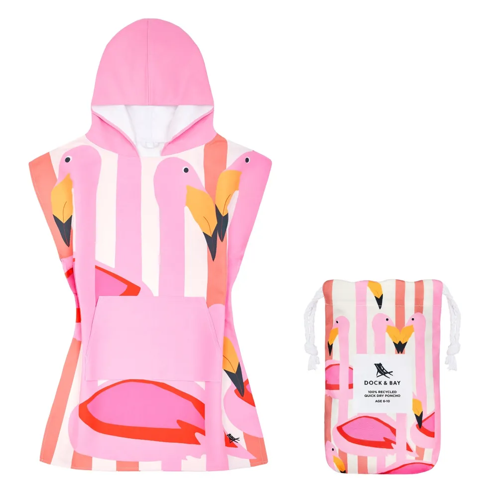 Dock u0026 Bay Poncho Flamingos · Dock & Bay*Niños Toalla De Niños Para Playa|Toallas De Playa Para Bebés