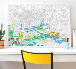 Omy Poster XL Jungla para colorear 100x70 ·*Niños Libros Para Colorear|Libros Para Colorear