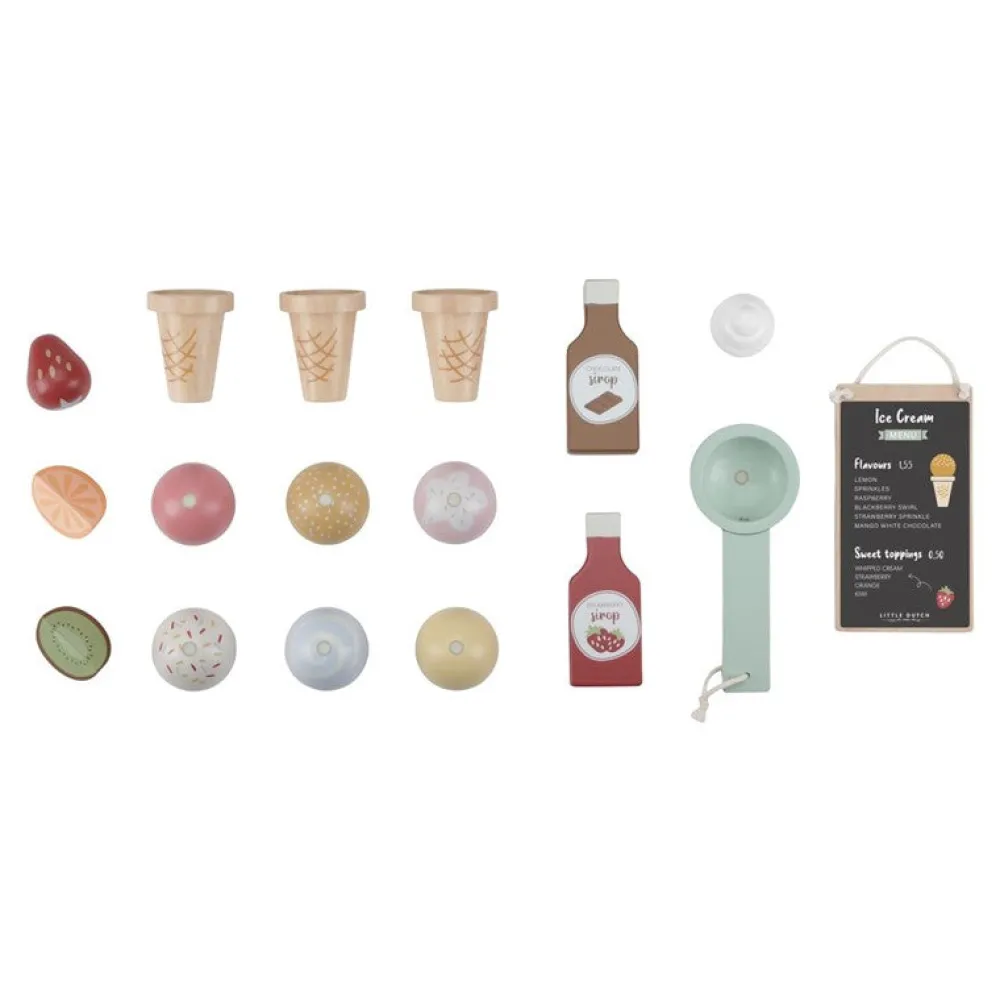 Little Dutch Puesto de helados de madera ·*Niños Cocinas De Madera Y Accesorios Juguete|Juguetes Waldorf
