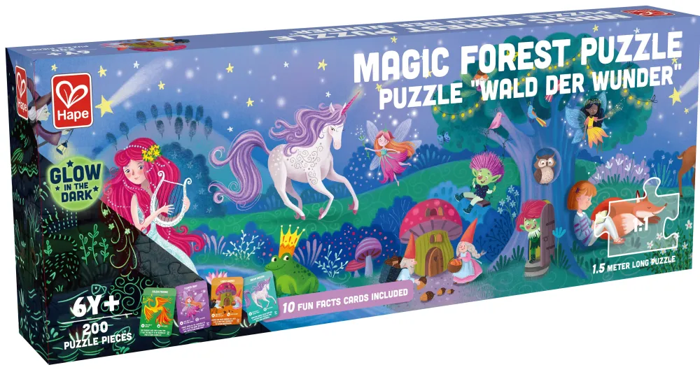 Hape Puzzle Bosque Mágico 1,5 metros ·*Niños Puzzles 200 Piezas|Puzzles Hape