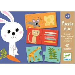 Djeco Puzzle dúo A Comer 20 piezas ·*Niños Puzzles Djeco|Puzzles De Animales