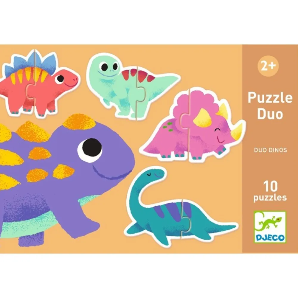 Djeco Puzzle dúo Dinos 20 piezas ·*Niños Puzzles Djeco|Puzzles De Animales