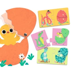 Djeco Puzzle dúo Huevos divertidos 12 piezas ·*Niños Puzzles Djeco|Puzzles De Animales