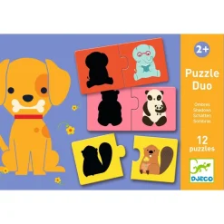 Djeco Puzzle dúo Sombras 12 piezas ·*Niños Puzzles Djeco|Puzzles De Animales