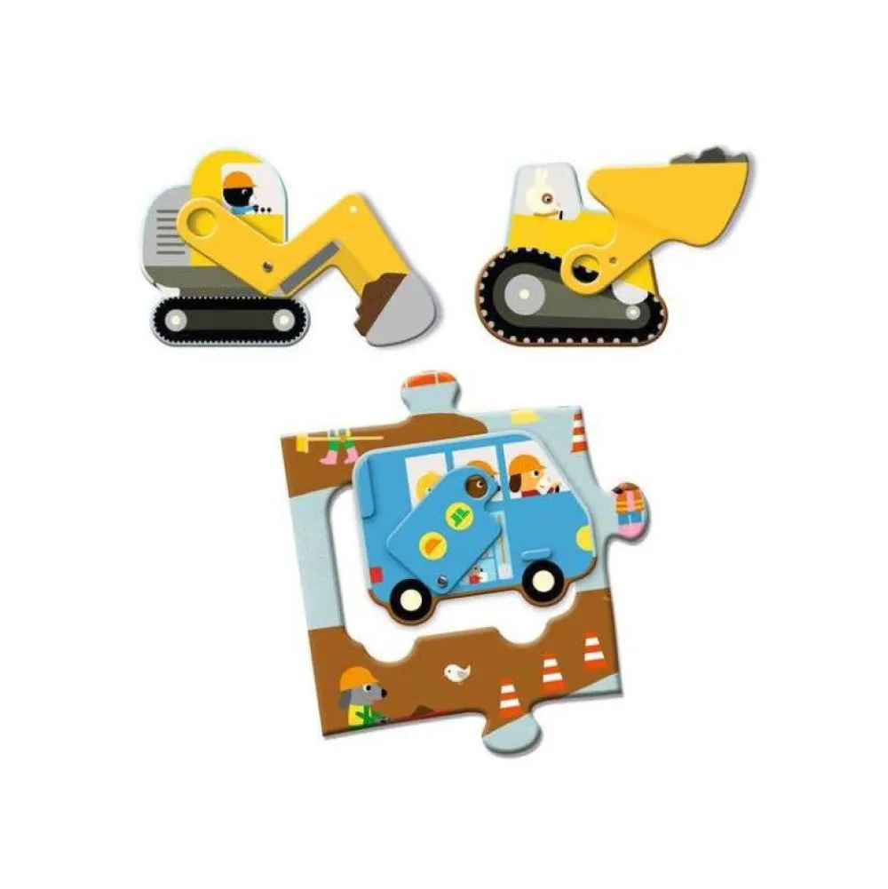 Djeco Puzzle Gigante Sitio de Construcción ·*Niños Puzzles 36 Piezas|Puzzles Djeco