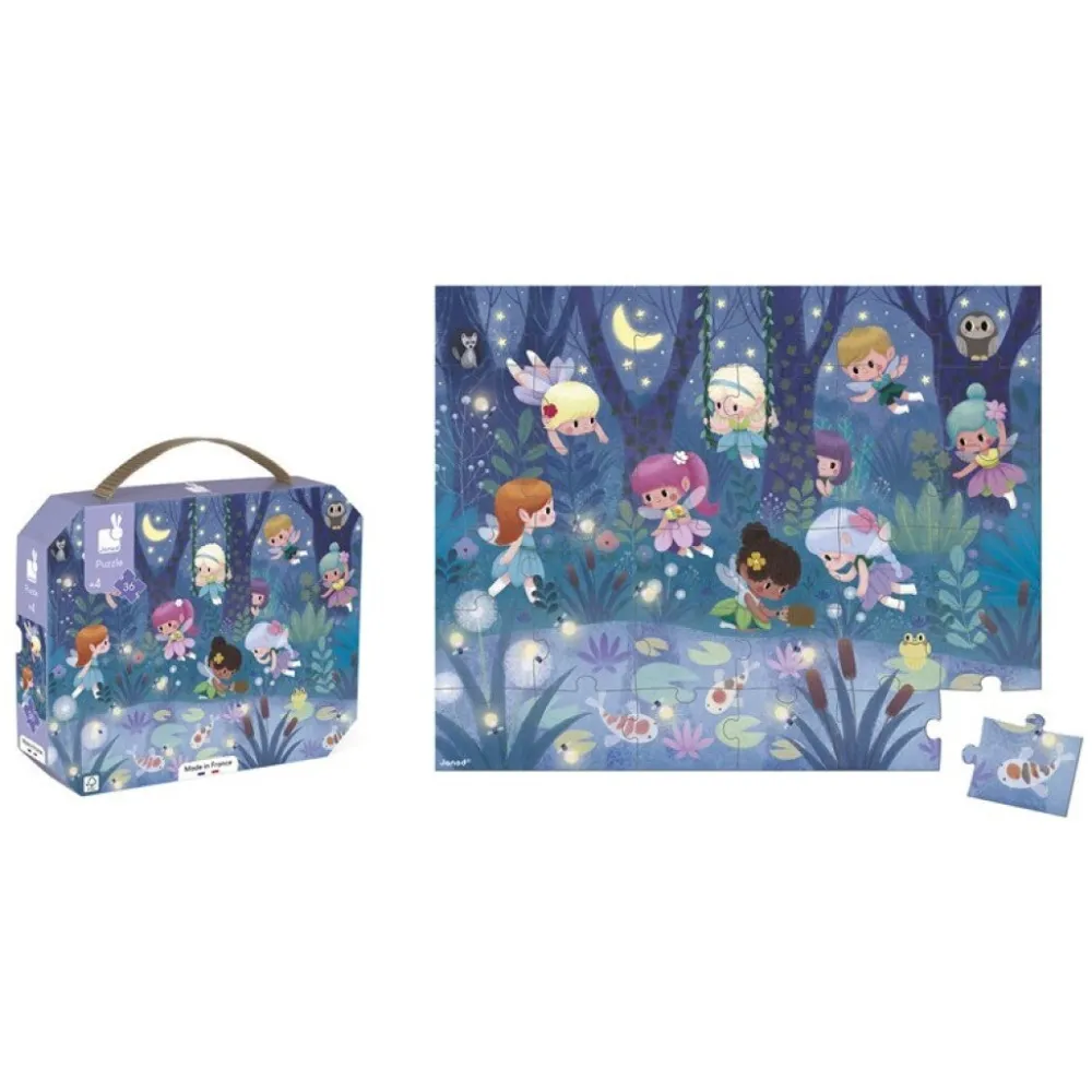 Janod Puzzle Hadas y Nenufares 36 piezas ·*Niños Puzzles 36 Piezas|Puzzles Janod