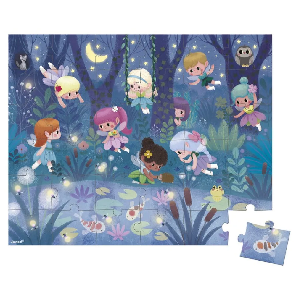 Janod Puzzle Hadas y Nenufares 36 piezas ·*Niños Puzzles 36 Piezas|Puzzles Janod