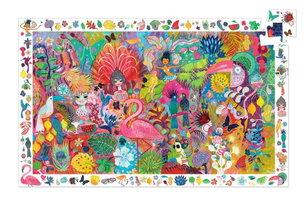 Djeco Puzzle Observación · Carnaval de Rio*Niños Puzzles 200 Piezas|Puzzles Djeco