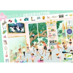 Djeco Puzzle Observación · Escuela de baile*Niños Puzzles 100 Piezas|Puzzles Djeco