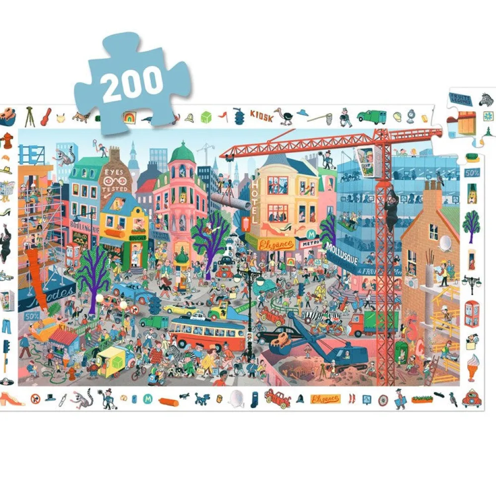 Djeco Puzzle Observación · La ciudad*Niños Puzzles 200 Piezas|Puzzles Djeco