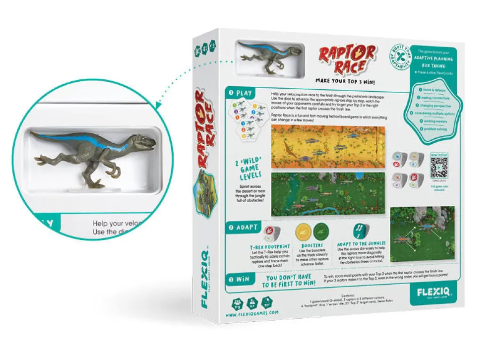 FlexiQ Raptor Race ·*Niños Flexiq|Juegos De Mesa Competitivos