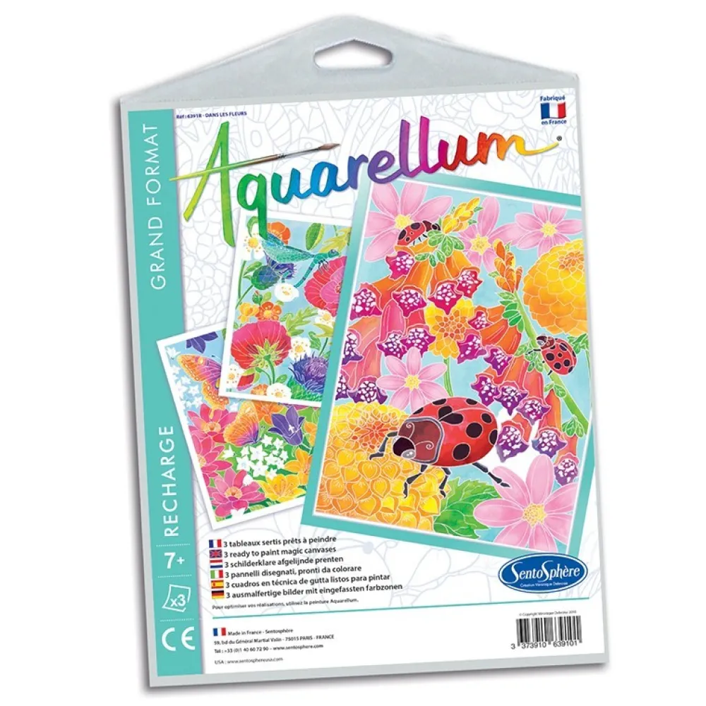 Sentosphère Recambio láminas Aquarellum Grand Entre las Flores*Niños Kit De Manualidades
