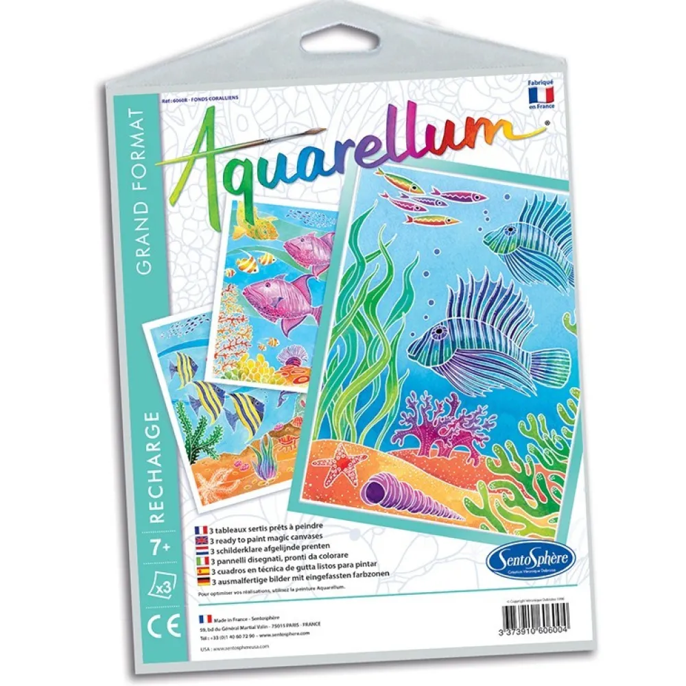Sentosphère Recambio láminas Aquarellum Grand Arrecifes de Coral*Niños Kit De Manualidades