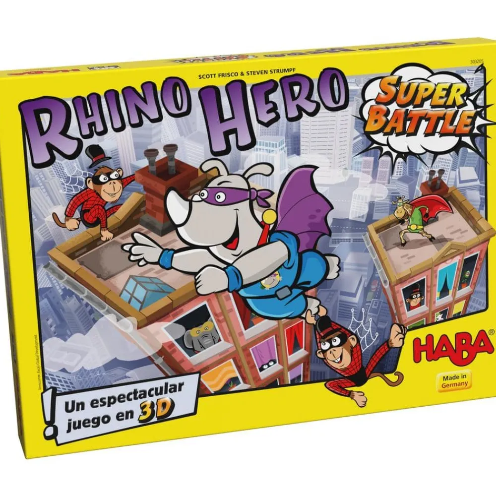 HABA Rhino Hero - Super Battle ·*Niños Juegos Haba|Juegos De Mesa Competitivos