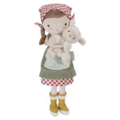Little Dutch Rosa Granjera con Oveja Mediana ·*Niños Muñecos Blanditos|Juguetes Montessori