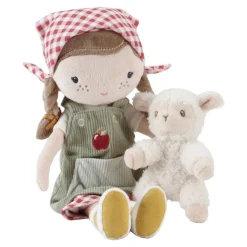 Little Dutch Rosa Granjera con Oveja Mediana ·*Niños Muñecos Blanditos|Juguetes Montessori