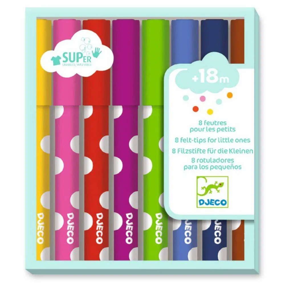 Djeco Rotuladores (8 ud) ·*Niños Bolis, Lápices Y Rotus|Pinturas