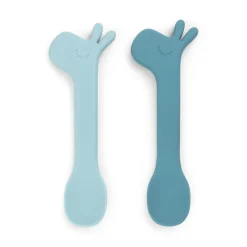 Done by Deer Set 2 cucharas silicona Lalee blue ·* Cubiertos Infantiles